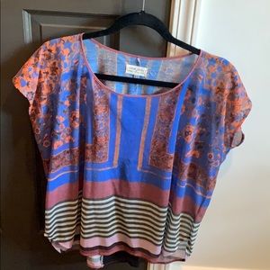 Short sleeve print top from Anthropologie